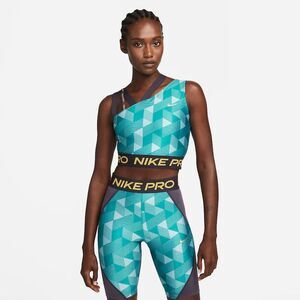Nike Pro Serena Design Crew Printed Tennis Bra Top Strappy Bright Spruce Small